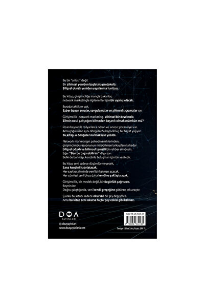 DOA Yayınları Bilişsel Odaklı Networking Özgürlüğün Nörobilimi - Evliya Kütük