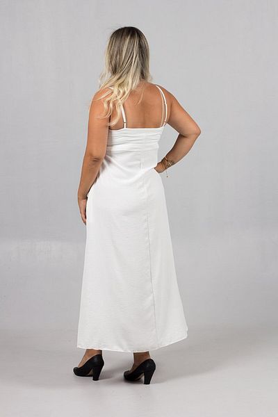 Truva XXL Plus Size White Dress with Adjustable Straps