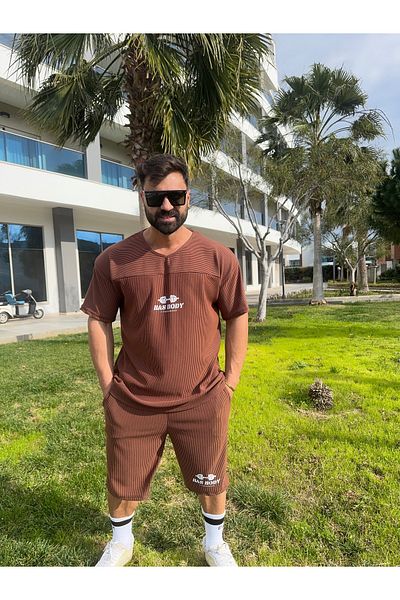 Bas Body FitnessWear Brown Capri Sports Oversize Suit