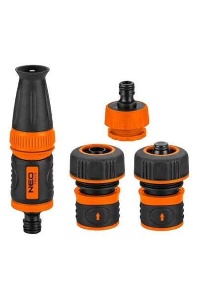 NEO Spraying set, hose nozzle with accessories, 4 pieces, 3/4",