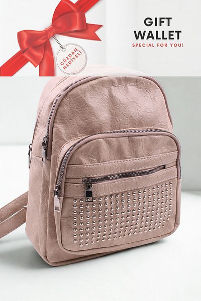 Just Polo JP Rucsac de damă original Just Polo din piele moale de mărime medie Stone