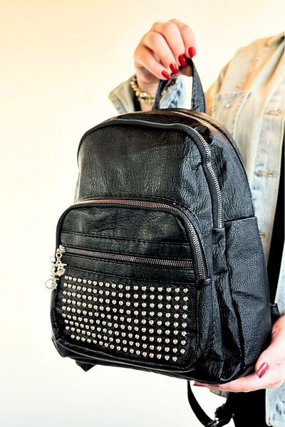 POLO BAG Rucsac de damă original Just Polo din piele moale de mărime medie Stone