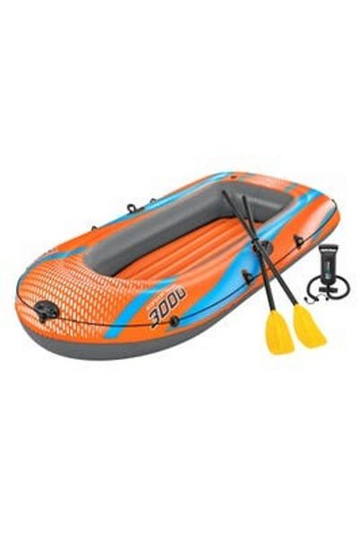 BESTWAY Set barca gonflabila Kondor Elite 3000, 246 x 122 x 45 cm, 1 pereche de vasle, pompa manuala