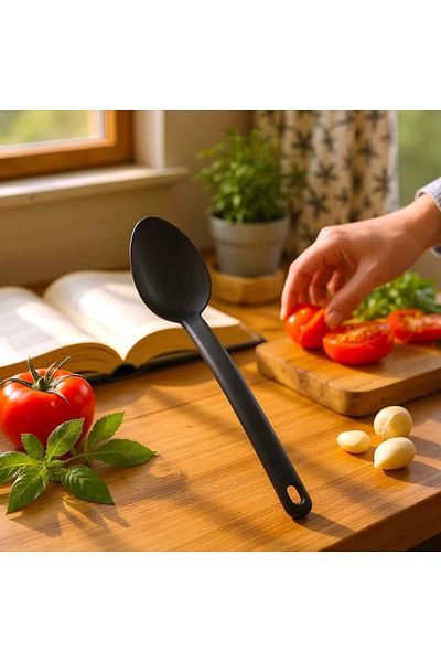 Ar Armese Teflon Spoon – 220 ° C Heat Resistant, 32 Cm, Non-Slip Surface, Long Handle Kitchen Ladle