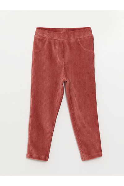 LC Waikiki Basic Baby Girl Velvet Tracksuit Bottom with Elastic Waist