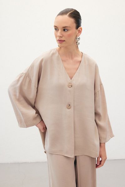 Sateen Kimono cu nasturi - piatră