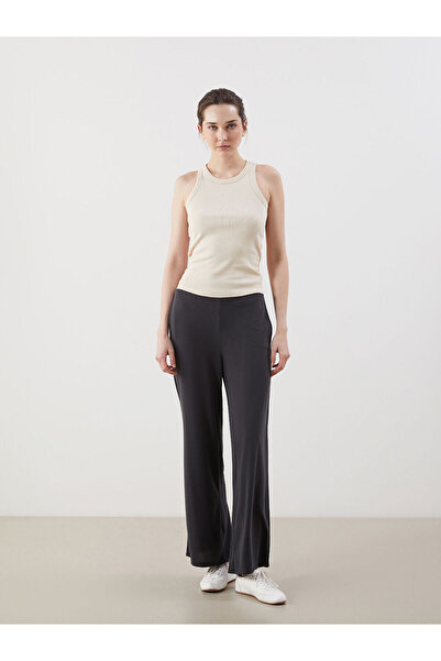 LC Waikiki Trendlucky Women's Wide Leg Sweatpants with Elastic Waist and Cont...