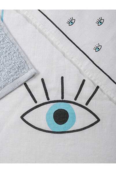 LC Waikiki Lcw Home Blue Eye Printed Drying Cloth 3-Piece 40X50 cm
