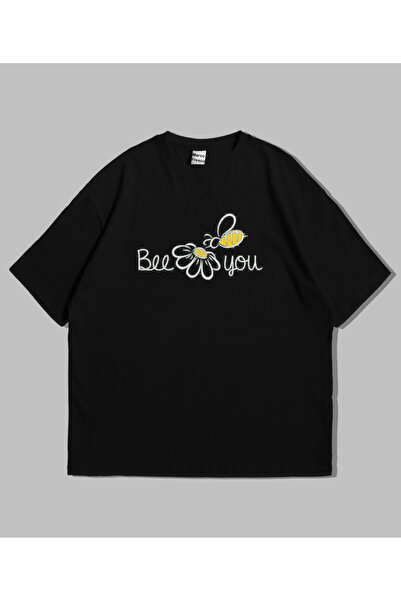 kenoger Unisex BeeYou Floral εμπριμέ άνετο νεανικό μπλουζάκι oversize