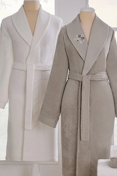 Özdilek Ditsy Garden Family Bathrobe Set - Cream Green