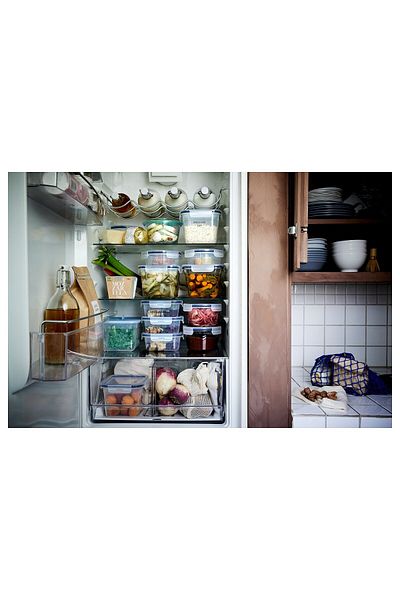 IKEA 365+ Food Container with Lid, Rectangular Plastic/Silicone, 2.0 L