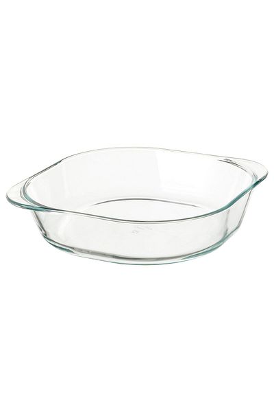 IKEA FÖLJSAM طبق فرن، زجاج شفاف، 24.5 × 24.5 سم