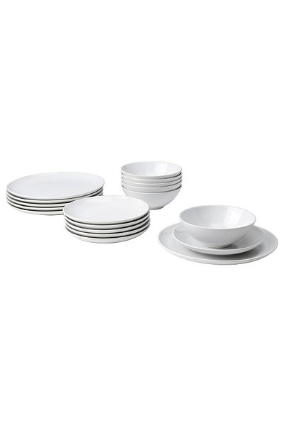 IKEA طقم أدوات مائدة GODMIDDAG، 18 قطعة، أبيض