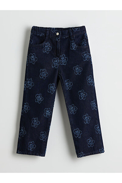 LC Waikiki Ozmarka New Season Floral Wideleg Girls' Jean Pants