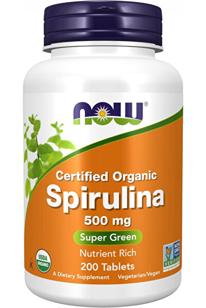 Now Food سبيرولينا عضوية فائقة الخضرة، ٥٠٠ ملغ، ٢٠٠ قرص