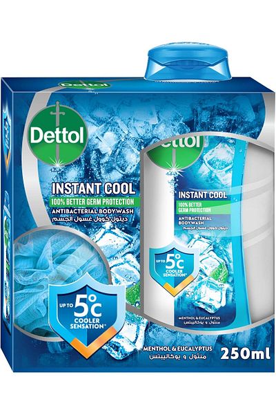 Dettol Cool Anti-Bacterial Shower Gel with Balanced pH 250ml - Peppermint and Bergamot