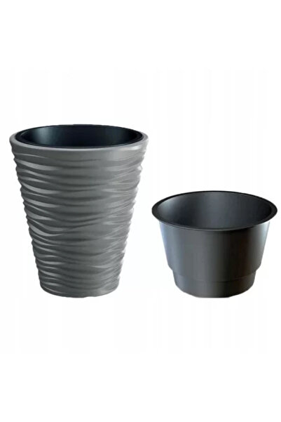 Prosperplast Decorative flower pot, round, gray, 18/37 L, 38.8 x 43.6 cm, Sand