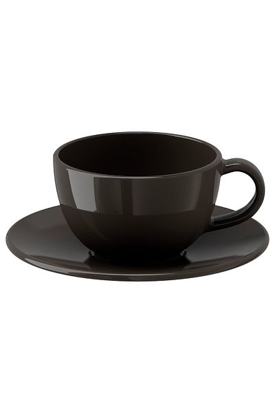 IKEA VARDAGEN Coffee Cup with Saucer, Dark Gray, 14 cl