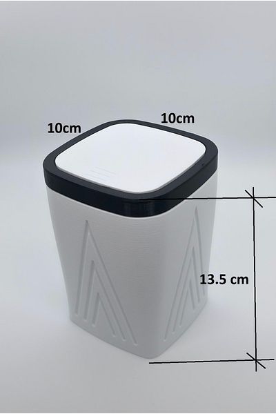 CEVİZ DİZAYN Mini Desktop Trash Can – Practical Solution to the Pencil Sharpener Trash 10cm X 10 cm X 13.5 cm Mini Trash