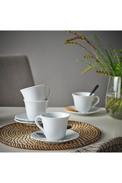 IKEA UPPLAGA Cup and Saucer, White, 23 cl