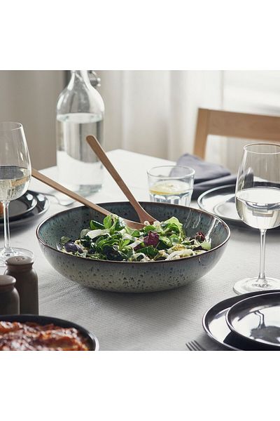 IKEA GLADELIG Serving Bowl, Beige-Green, 30 cm