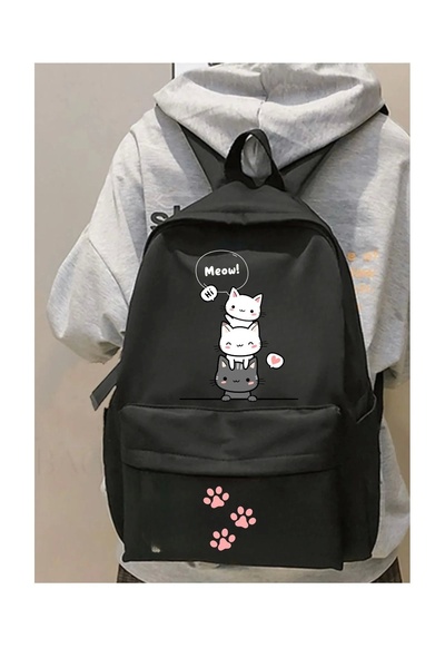 1blood Cute Cat Printed School, Classroom, Course Backpack