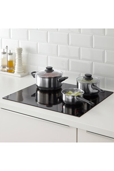 IKEA ANNONS 5-Piece Cookware Set, Glass/Stainless Steel