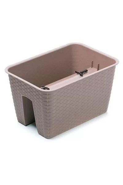 Prosperplast Ghiveci decorativ pentru flori, dreptunghiular, pentru balustrade, maro, 39,6 x 27,2 x 22,5 cm, Ratolla Railing