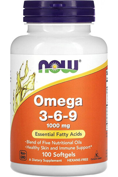 Now Food ناو فودز أوميجا 3-6-9، 1000 مجم، 100 كبسولة هلامية