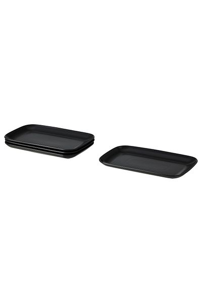 IKEA FÄRGKLAR Plate, Matte Dark Gray, 30 x 18 cm