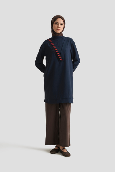 Armine New Season Strawberry Fabric Sleeves Ribbed Tunic Ayci4143