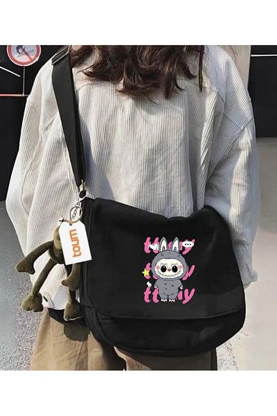 1blood Labubu Figure Printed Unisex Messenger Bag
