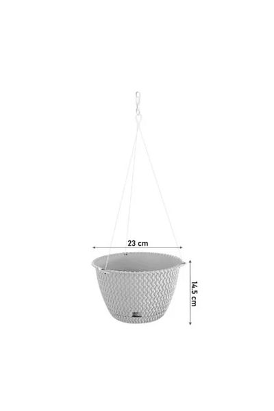 Prosperplast Decorative Flower Pot, Round, White, 23 x 14.5 cm, Splofy WS