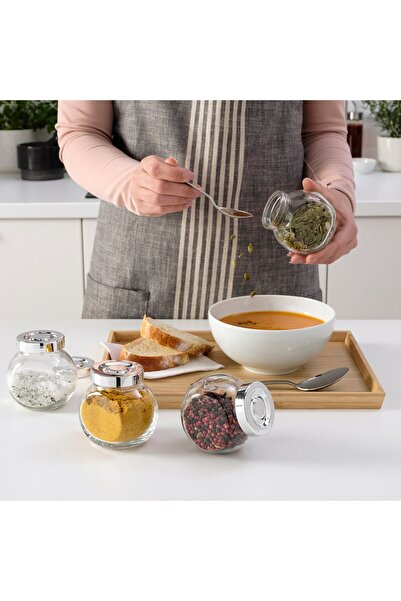 IKEA RAJTAN Spice Jar, Glass/Aluminum Color, 15 cl