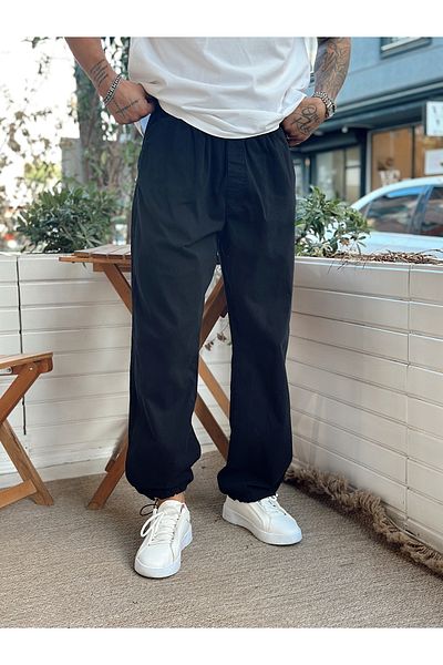 manch collection Pantaloni din Gabardină cu picioare reglabile Negri