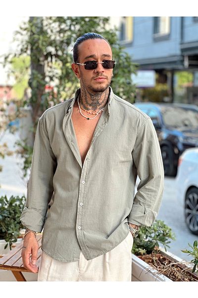 manch collection Oversize Fresh Linen Shirt with Age