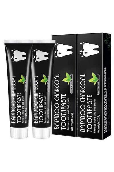 shine Set, 2 x Pastă de dinți pentru albire și detoxifiere cu cărbune de bambus, 105g
