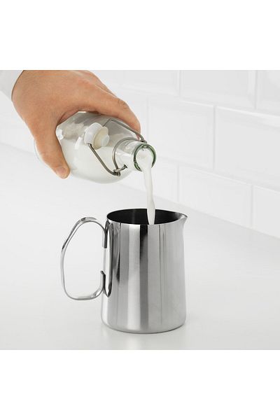 IKEA MÅTTLIG Milk Frothing Jug, Stainless Steel, 0.5 L