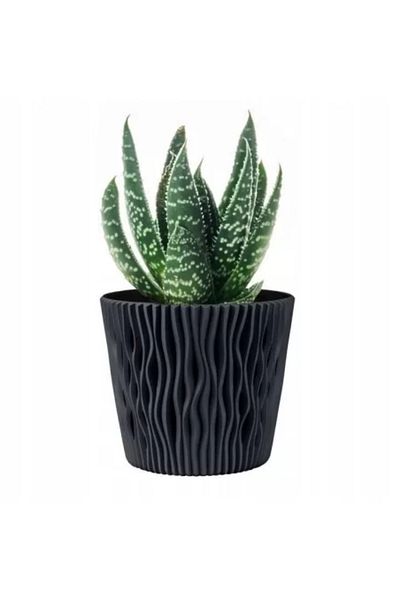 Prosperplast Decorative Flower Pot, Round, Anthracite, 7.9 L, 26.2 x 22.2 cm, Sandy Round