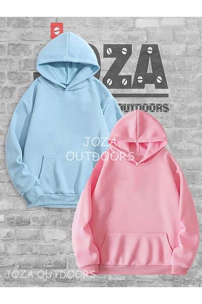 Jobia Outdoors Unisex Back Print Lilo Stitch Post Lover Couple Combination Design Hooded Sweatshirt Set of 2
