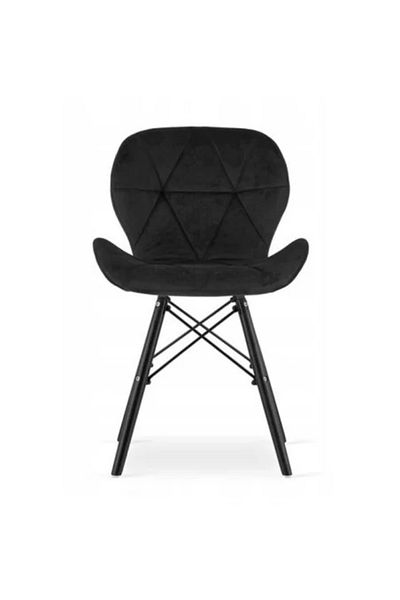 Artool Scaun în stil scandinav, Artool, Lago Velvet, catifea, lemn, negru, 47 x 36 x 73,5 cm