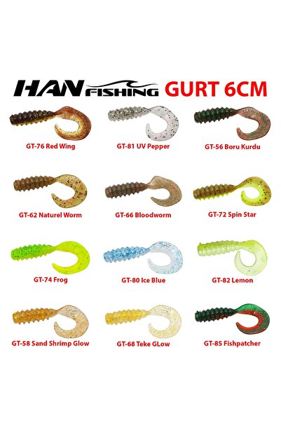 Hanfish Gurt 6cm 8 Adet Orak Kuyruk Silikon Yem