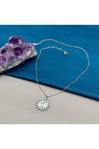 Opia Takı & Aksesuar Steel Sun Moon Necklace