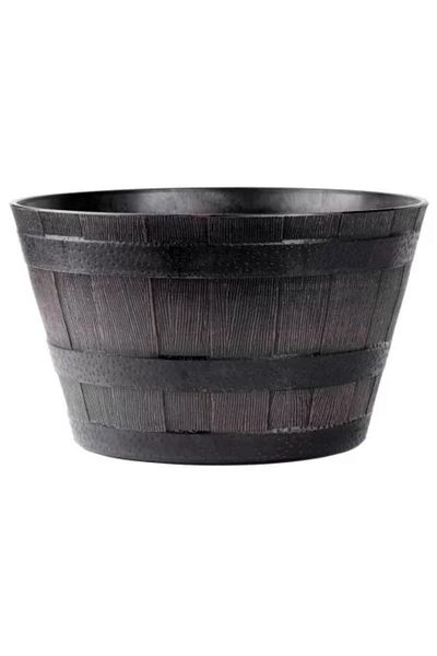 Strend Pro Decorative flower pot, round, wood model, teak, 38 x 28 cm