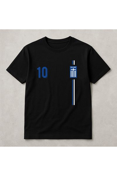 Pisa Art Ελλάδα Ποδοσφαιρικό T-Shirt Ελληνική ποδοσφαιρική ριγέ φανέλα