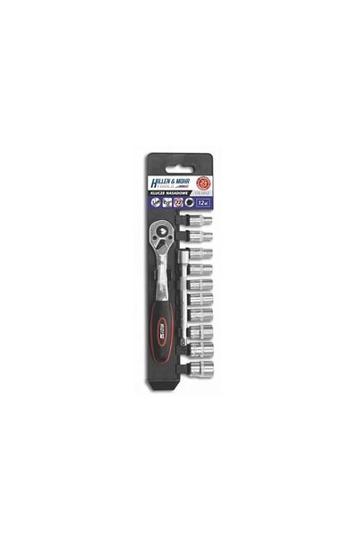 dedra Set tubular socket wrenches with ratchet, 1/4", Cr-V steel, 12 pieces, 4-13 mm,
