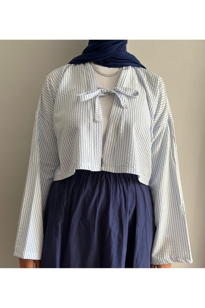 FASİON Short Windmark Kimono with Tie Front