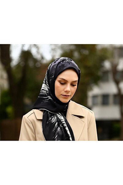 VİZYON وشاح أبيض وأسود 100x100