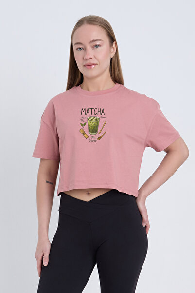 Velvoria Ženske Oversize kroj Više Mactha Štampano Roze boje Skraćeni kroj