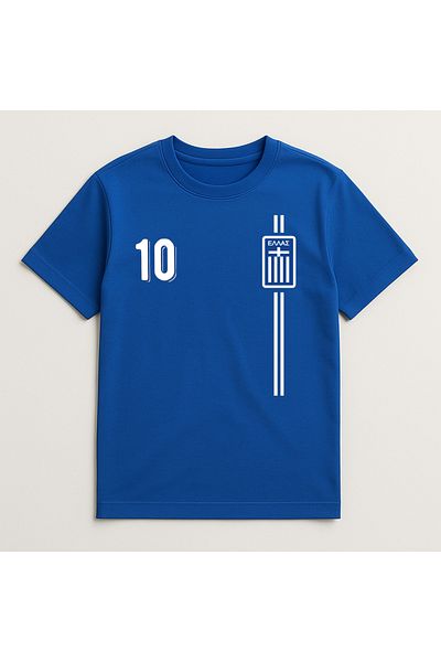 Pisa Art Ελλάδα Ποδοσφαιρικό T-Shirt Ελληνική ποδοσφαιρική ριγέ φανέλα